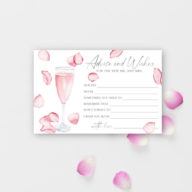 Rose Prosecco - advice and wishes bridal shower Stationery (Creator Uploaded)