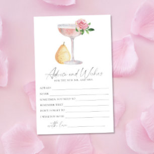 Rose Prosecco - advice and wishes bridal shower Stationery