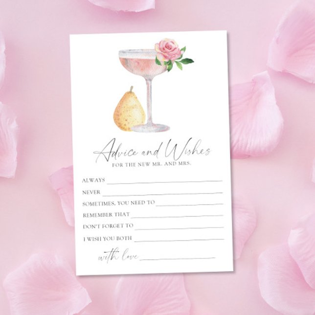 Rose Prosecco - advice and wishes bridal shower Stationery (Creator Uploaded)