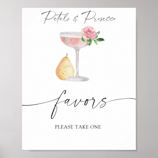Rose prosecco - bridal favours please take one  poster (Front)