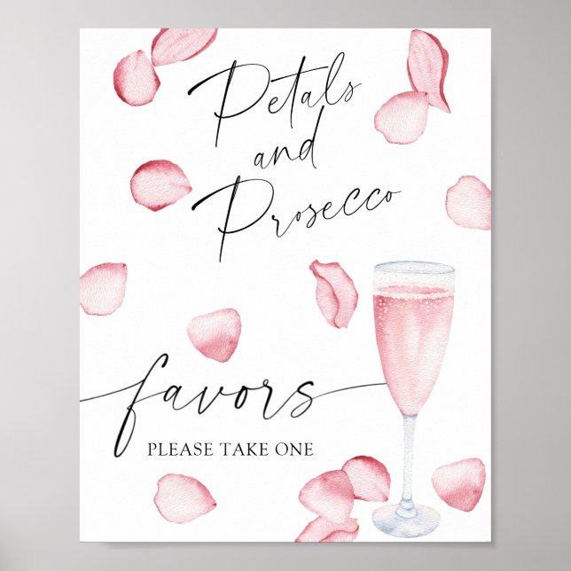 Rose prosecco - bridal favours please take one  poster (Front)