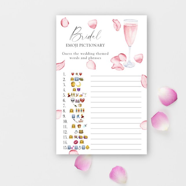 Rose Prosecco bridal shower emoji pictionary game (Creator Uploaded)