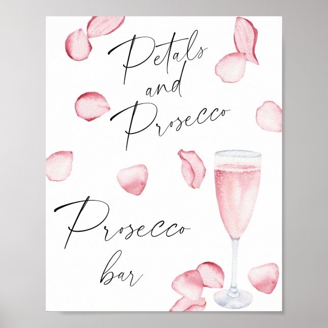 Rose prosecco bridal shower - Prosecco bar Poster (Front)