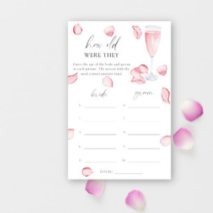 Rose Prosecco - How old were they bridal game