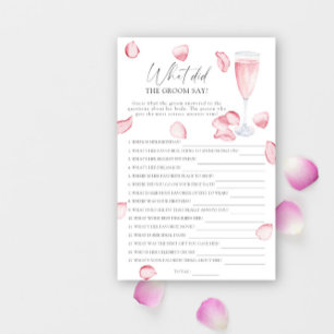 Rose Prosecco - What did the groom say bridal game