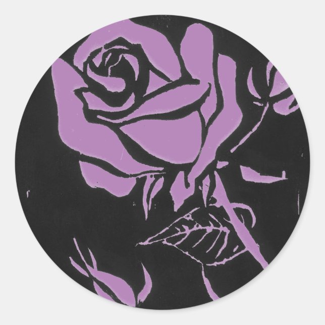 "Rose Purple" Floral Sticker (Front)