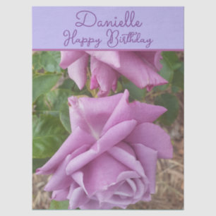 Rose Purple Flower floral Girls Name Birthday Tissue Paper