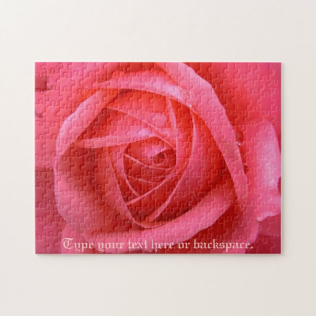 Rose Puzzle Personalised Pink Rose Puzzles (Horizontal)