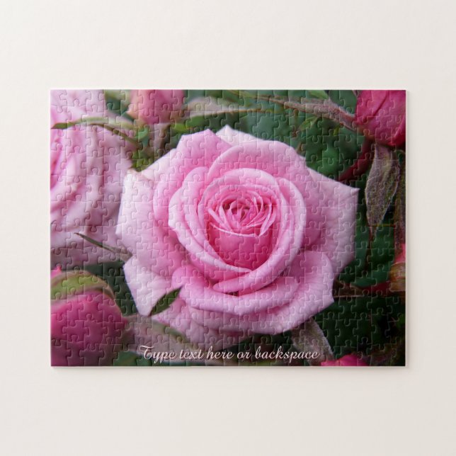 Rose Puzzle Personalised Pink Roses Puzzles (Horizontal)