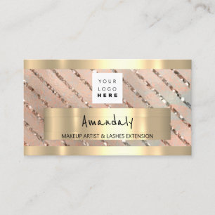 Rose QR CODE Logo Metallic Business Card