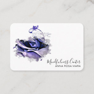 *~* ROSE QR Meditation Reiki Yoga Floral Flower Business Card