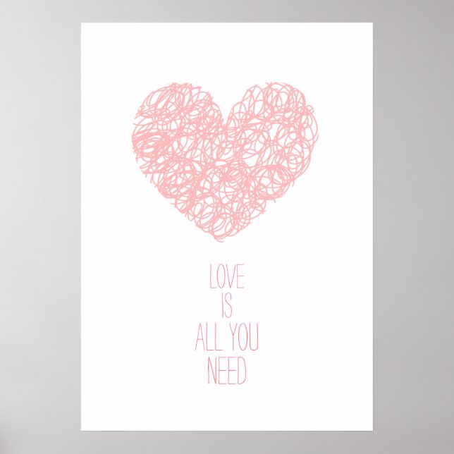 Rose Quarts Love Is All You Need Valentine's day Poster (Front)