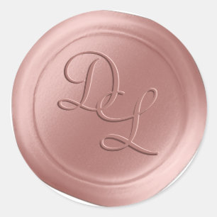 Rose Quartz 2 Letter Monogram Wax Seal Stickers