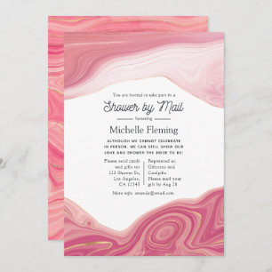 Rose Quartz and Blush Strata Shower by Mail Invitation