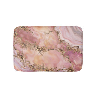Rose quartz and pastel pink marble bath mat
