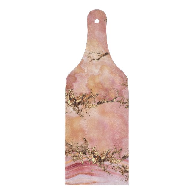 Rose quartz and pastel pink marble cutting board (Front)