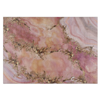 Rose quartz and pastel pink marble cutting board