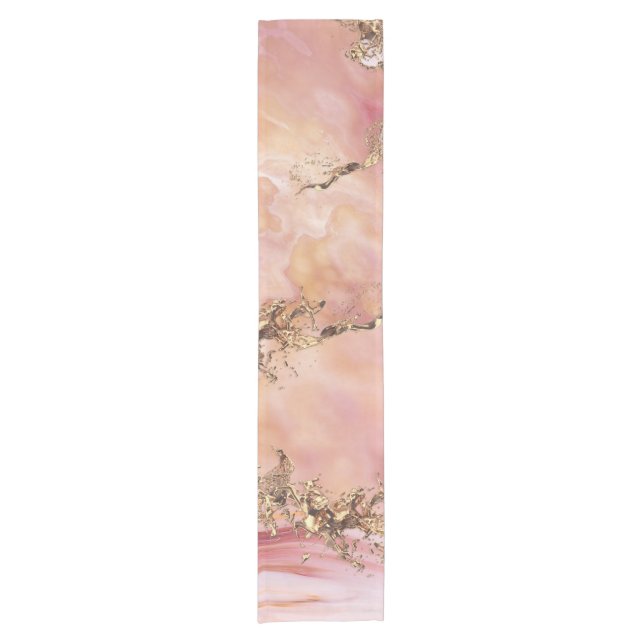 Rose quartz and pastel pink marble short table runner (Front)
