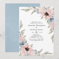 Rose Quartz and Serenity Floral Couples Shower
