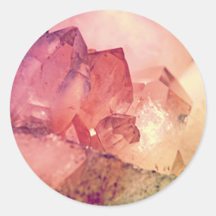 rose quartz classic round sticker