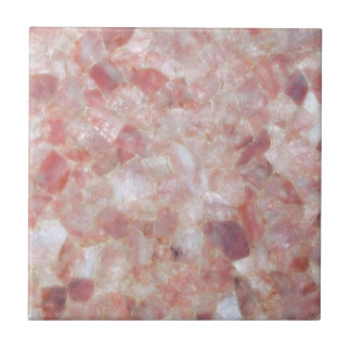 Rose Quartz Crystal Marble Print Ceramic Tile