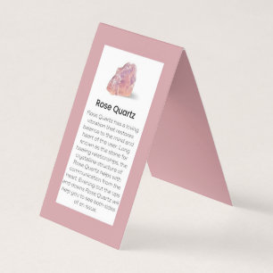 Rose Quartz Crystal Meaning Jewellery Display Card