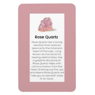 Rose Quartz Crystal Meaning Jewellery Display Sign Magnet
