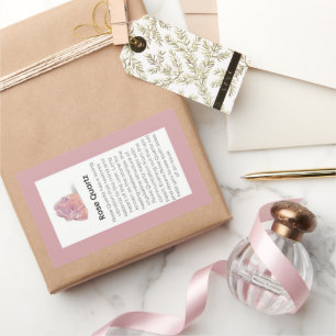 Rose Quartz Crystal Meaning Jewellery Package Labe Rectangular Sticker