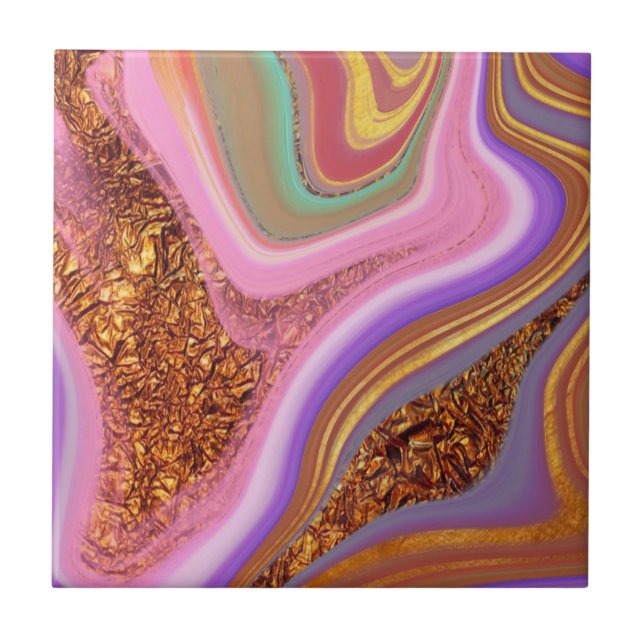 Rose Quartz Flow Ceramic Tile (Front)