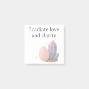 Rose Quartz & Fluorite Crystal Affirmation Post-it Notes