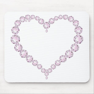 Rose Quartz Gem Heart Mouse Pad