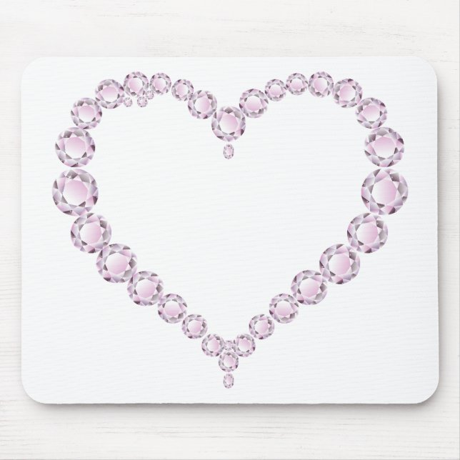 Rose Quartz Gem Heart Mouse Pad (Front)