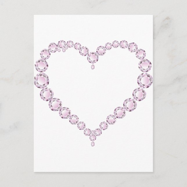 Rose Quartz Gem Heart Postcard (Front)