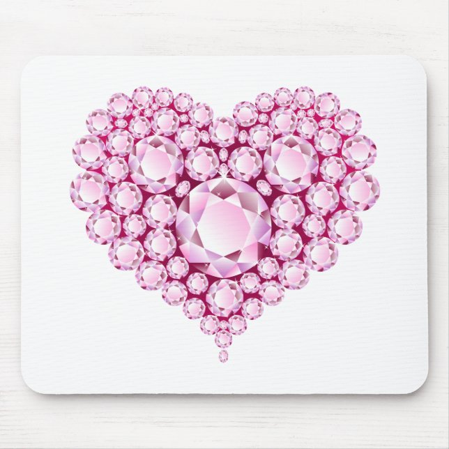 Rose Quartz Heart Gems Mouse Pad (Front)