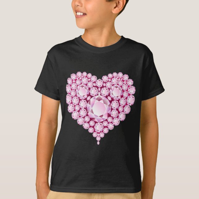 Rose Quartz Heart Gems T-Shirt (Front)