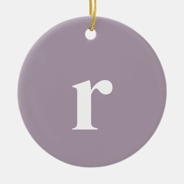 Rose Quartz Initial Letter | Trendy Minimalist Ceramic Ornament (Front)