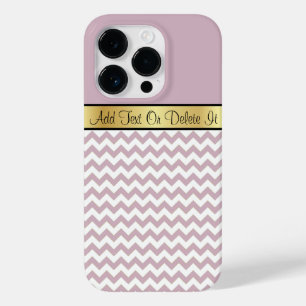 Rose Quartz Light Pink & White ZigZag, Gold Ribbon Case-Mate iPhone 14 Pro Case