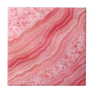 Rose Quartz marble Digital Art Ceramic Tile