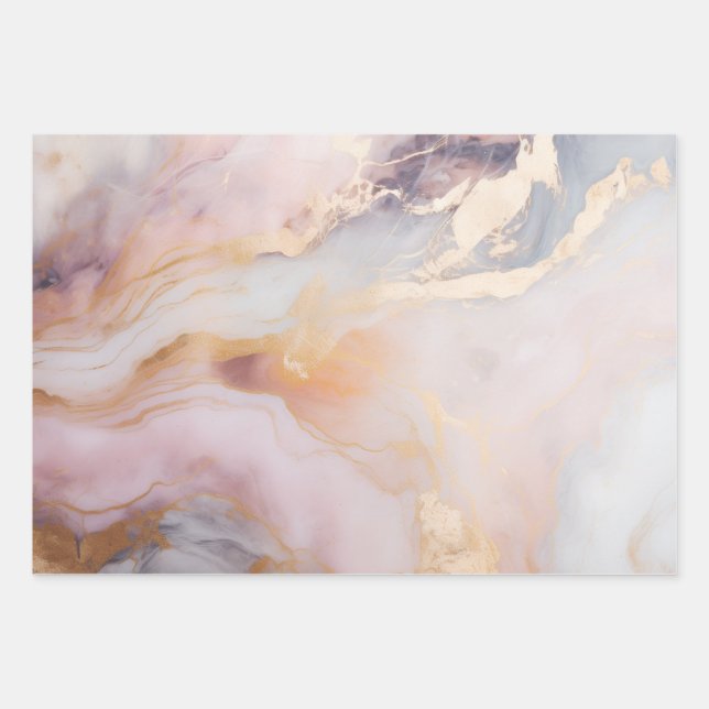 Rose Quartz Mist Wrapping Paper Sheet (Front)