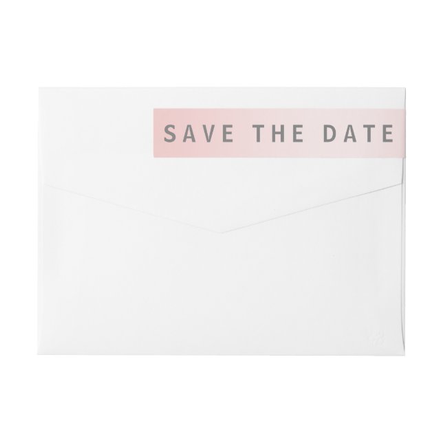 Rose Quartz Modern Save The Date Wrap Around Label (Back)