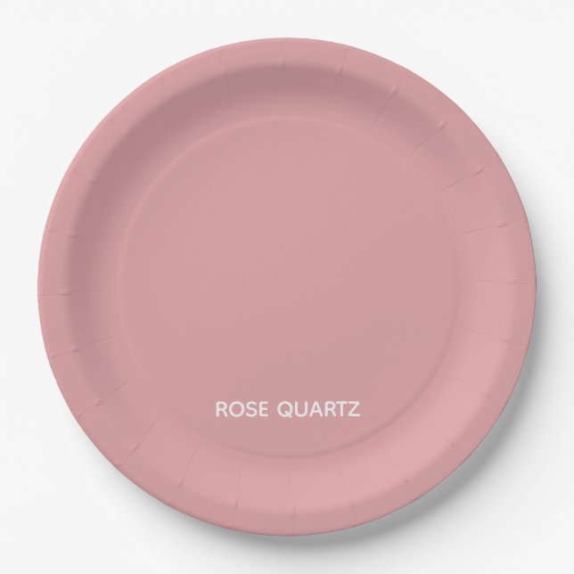 Rose Quartz pink color name Paper Plate (Front)