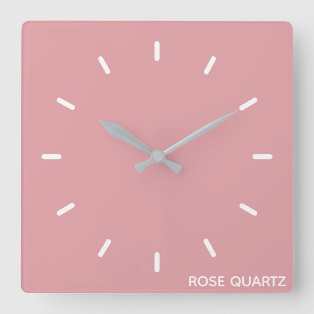 Rose Quartz pink colour name Square Wall Clock (Front)