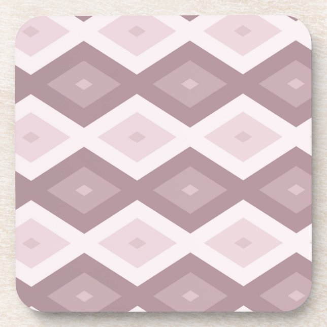 Rose quartz pink diamond pattern coaster (Front)