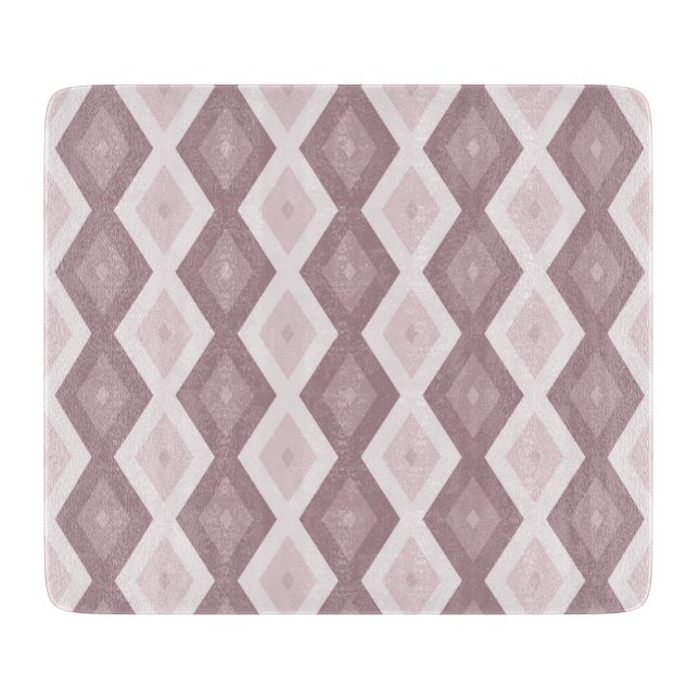 Rose quartz pink diamond pattern cutting board (Front)