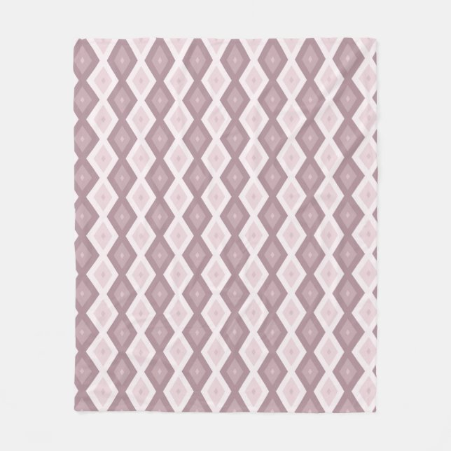 Rose quartz pink diamond pattern fleece blanket (Front)