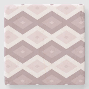 Rose quartz pink diamond pattern stone coaster