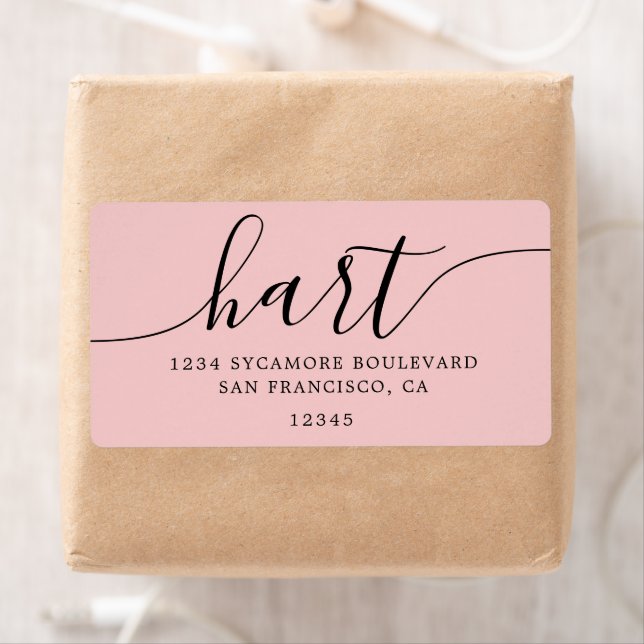 Rose Quartz Pink Script Family Return Address  (Insitu)