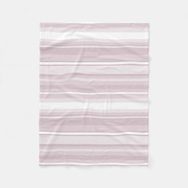 Rose quartz pink stripes fleece blanket (Front)