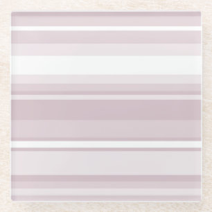 Rose quartz pink stripes glass coaster