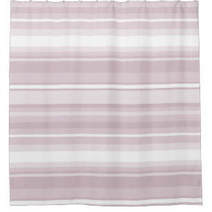 Rose quartz pink stripes shower curtain
